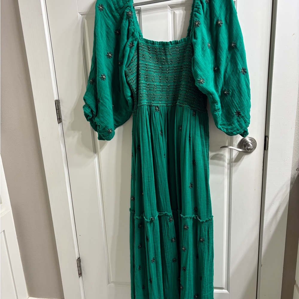 Free People Green 3/4 Sleeve Sundress for Weddings